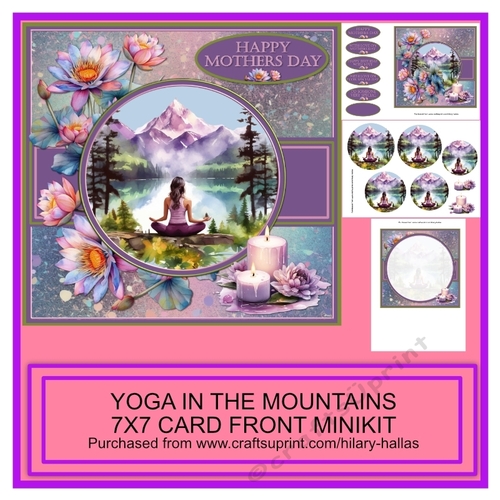 Yoga In The Mountains 7x7 Card Front Minikit