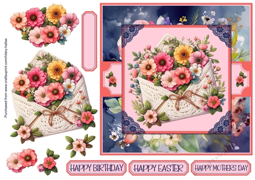 Crochet Envelope of Flowers