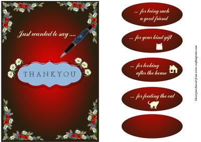 Daisy and Pen Thankyou Card