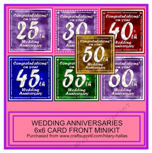 Wedding Anniversaries 6x6 Card Fronts Kit
