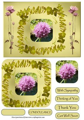 Purple Flower with Leafy Frame