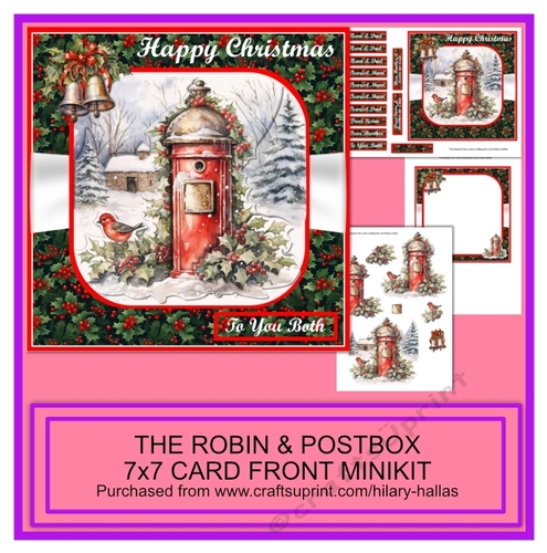 The Robin & Postbox 7x7 Card Front Minikit