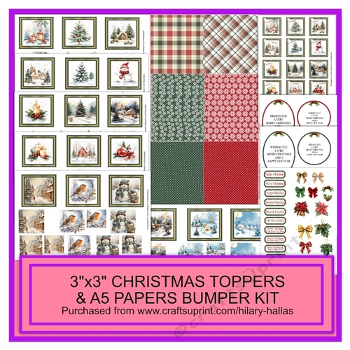 3x3 Christmas Toppers and A5 Papers Bumper Kit