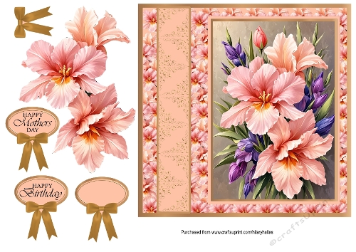 Pink & Purple Flowers 7x7 Card
