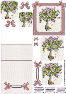 Pitcher of Purple Flowers