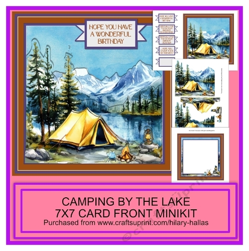 Camping By The Lake 7x7 Card Front Minikit