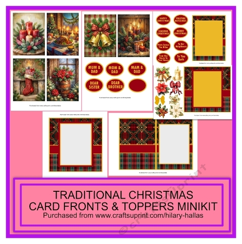 Traditional Christmas Card Fronts & Toppers Minikit