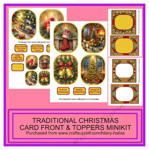 Traditional Christmas Card Fronts & Toppers Minikit