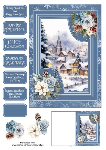 Snowy Village Scene