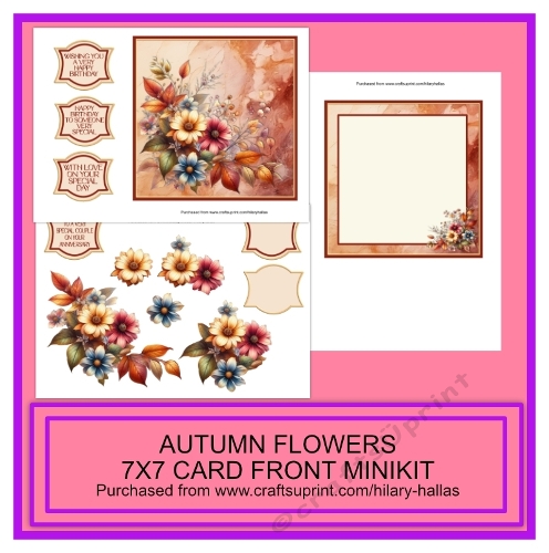 Autumn Flowers 7x7 Card Front Minikit