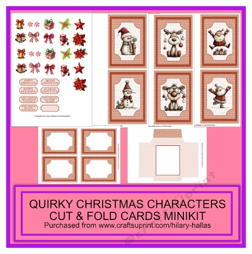 Quirky Christmas Characters Cut & Fold Cards Minikit