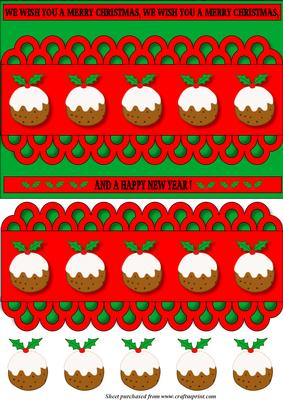 Christmas Puddings Card Front