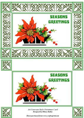 Art Nouveau Style Chistmas Card