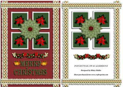 Poinsettias, Swag & Ribbons