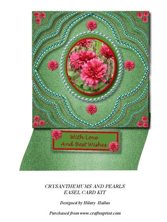 Crysanthemums & Pearls Easel Card Kit