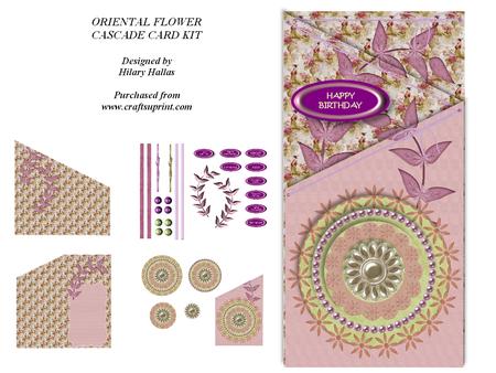Oriental Flower Cascade Card Kit
