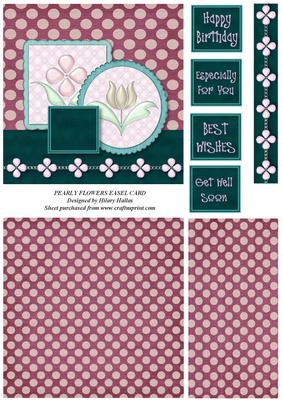 Pearly Flowers Easel Card
