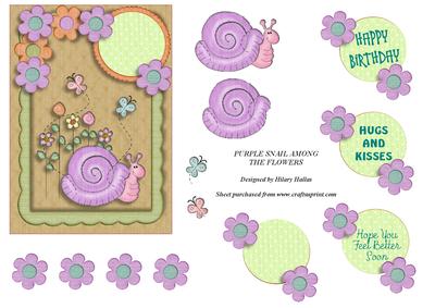 Purple Snail Among the Flowers