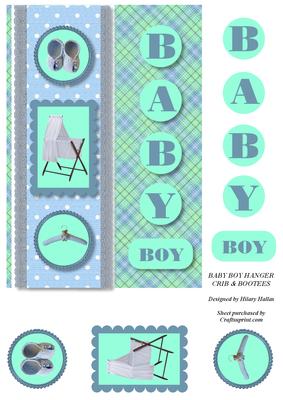 Baby Boy Hanger Crib & Bootees