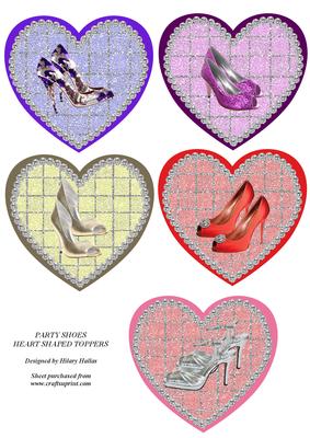 Party Shoes Heart Shaped Toppers
