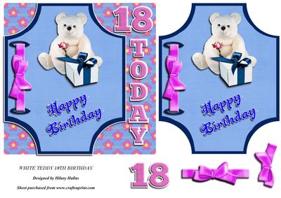 White Teddy 18th Birthday