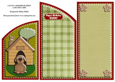 Cat on a Doghouse Roof Cascade Card