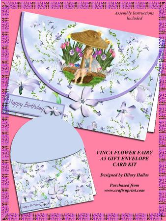 Vinca Flower Fairy A5 Gift Envelope Card Kit
