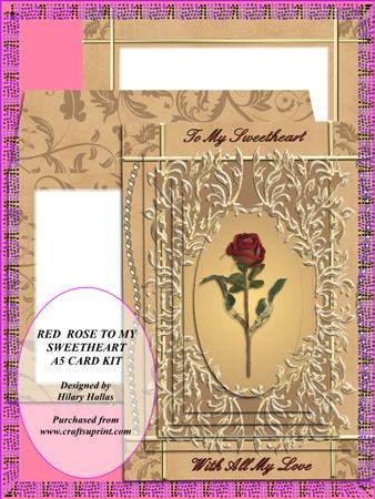 Red Rose to My Sweetheart A5 Card Kit