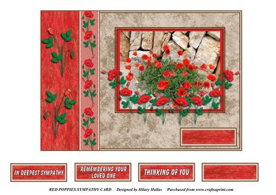 Red Poppies Sympathy Card