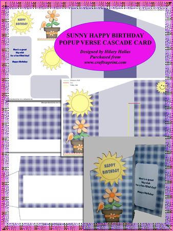 Sunny Happy Birthday Cascade Card with Popup Greeting