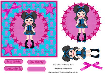 Rock Chick in Blue & Pink