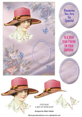 Vintage Lady in Pink Hat