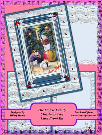 Mouse Family Christmas Tree Card Front Kit