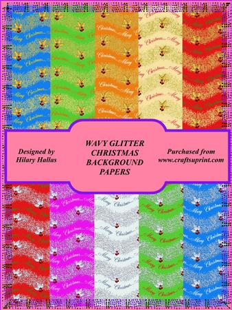 Wavy Glitter Christmas Background Papers