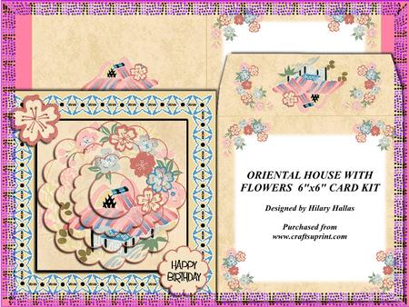 Oriental House with Flowers 6x6 Card Kit