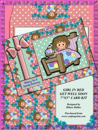 Girl in Bed Get Well Soon Card Kit