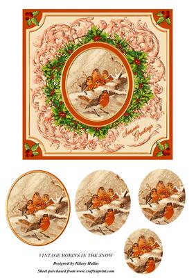 Vintage Robins in the Snow