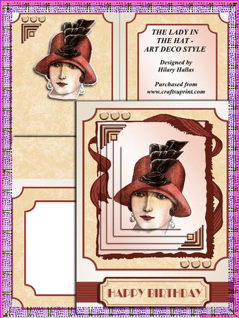 Lady in Hat Art Deco Style