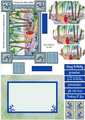 Bluebell Walk 4-side Cutaway Card
