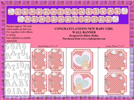 Congratulations New Baby Girl Wall Banner