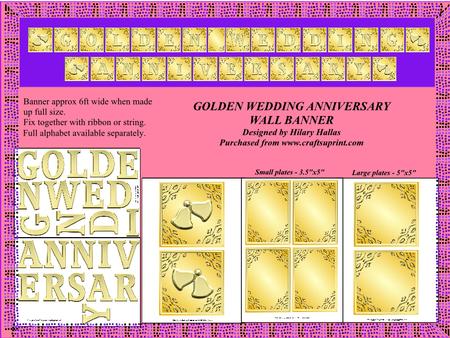 Golden Wedding Anniversary Wall Banner