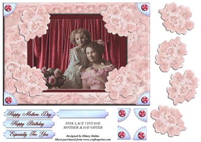 Pink Lace Vintage Mother & Daughter