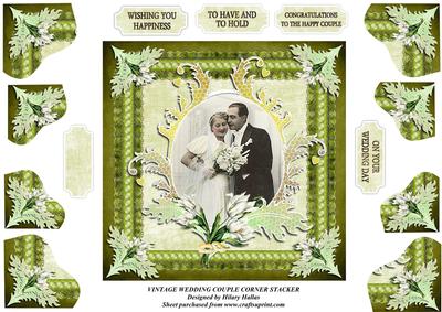 Vintage Wedding Couple Corner Stacker