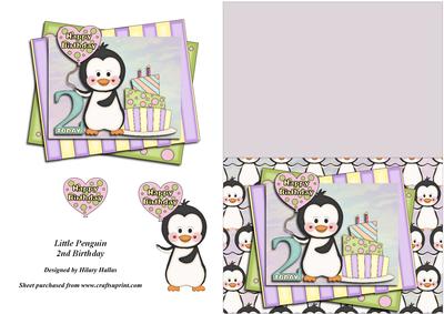Little Penguin 2nd Birthday Quick Card