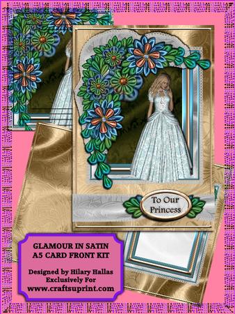 Glamour in Satin A5 Card Front Kit