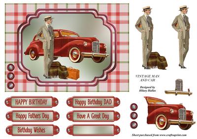 Vintage Man and Car
