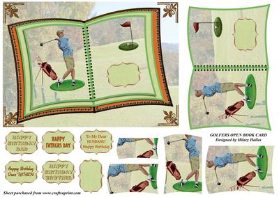 Golfers Open Book Card