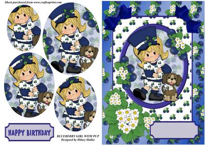 Blueberry Girl with Pup