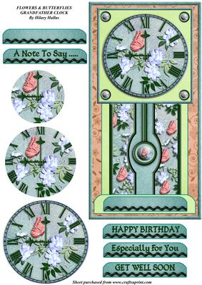 Flowers & Butterflies Grandfather Clock