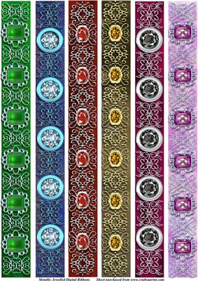 Metallic Jewelled Digital Ribbons